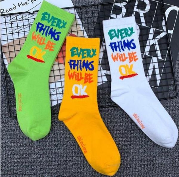 

men designer letter print long socks fashion hip hop style socks casual sports styles skateboard homme stocks, Black