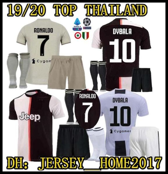 2019 19 20 Ronaldo Juventus Dybala Higuain Adult Kit Soccer Jersey 2019 20 Juve Marchisio Mandzukic Chiellini Buffon Men Football Shirt Uniform From