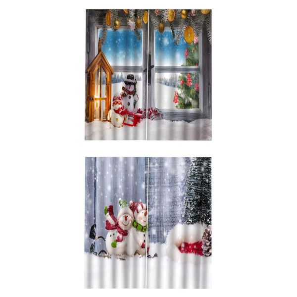 

2set christma semi sheer kitchen curtain tier & valance set 2 panel set 104x84inch