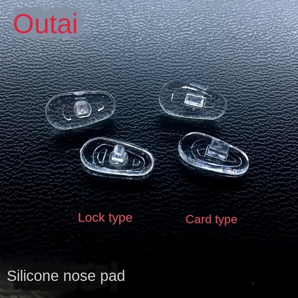 

azlgb silicone leaf holder card type lock nose pad silicone accessory glasses glasses accessories g14 melon seed type universal nose holder, Silver