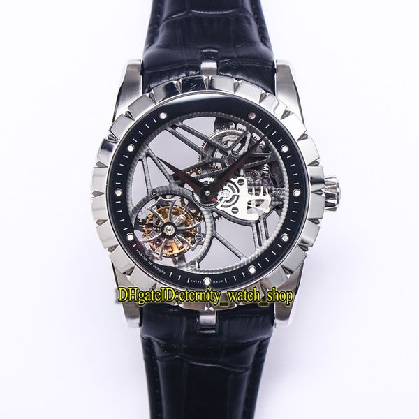 

jb v2 upgraded version excalibur 42 rddbex0393 real tourbillon rd505sq automatic mens watch skeleton dial sapphire leather sport watches, Slivery;brown