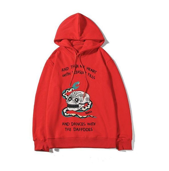 

guccy brand mans hoodie designer men women luxury hooded sweater cotton sweatshirt classic skull embroider leisure pullover, Black