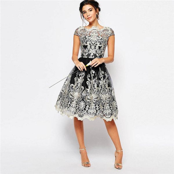 

женская дизайнерская платье черный полный шнурок дамы платья свадебные платья для гостей платья с рукавами 2020 длина колена, White;black