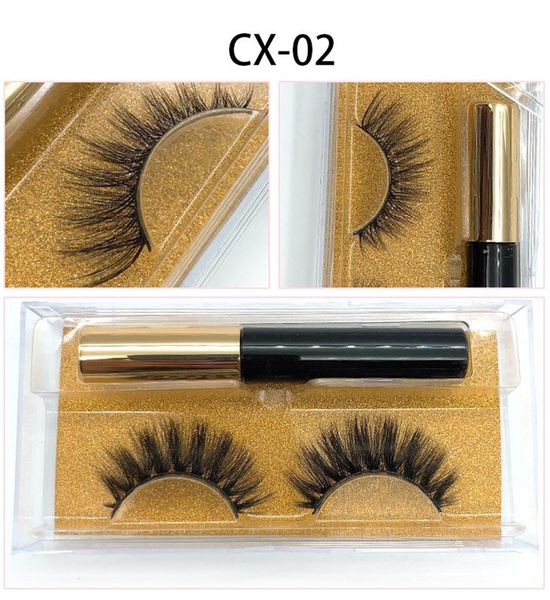 

3d mink magnetic false eyelashes + magnetic eyeliner liquid eyelash set make up tools ing