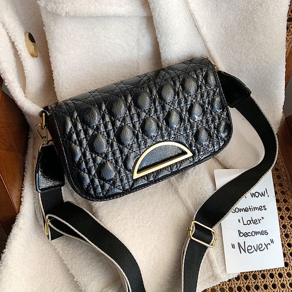 

new winter diamond check metal shoulder bag fashion brand design messenger bag underarm crossbody bags for women