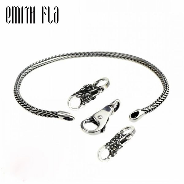 

emith fla authentic 925 sterling silver chain bracelet fashion jewelry for women men locks beads charm fit for european bracelet, Golden;silver