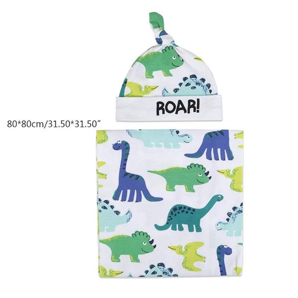 

2pcs/set newborn baby receiving blanket headband/hat cotton swaddle wrap towel k1kc