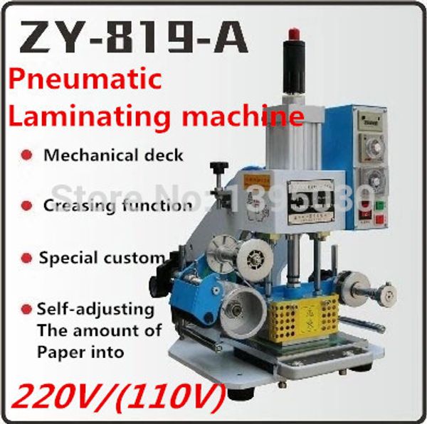 

zy-819-a pneumatic automatic stamping machine leather logo creasing machine,high speed name card embossing machine