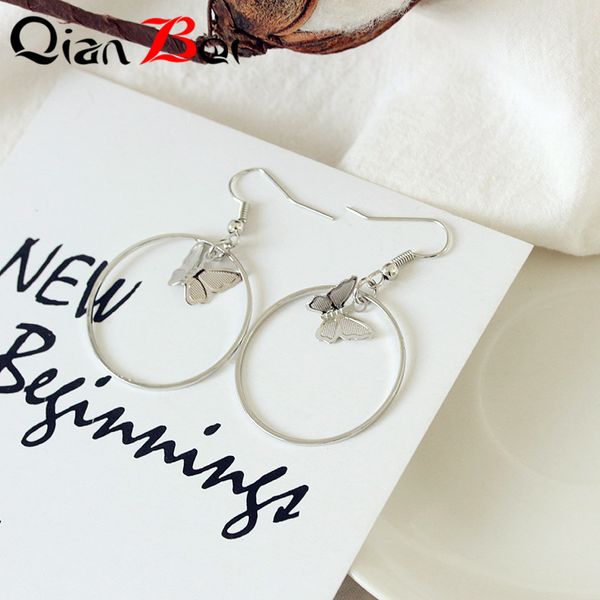 

qianbei ear cuff clip on earrings without piercing for women butterfly earings fashion jewelry earring cuffs no pierced, Silver
