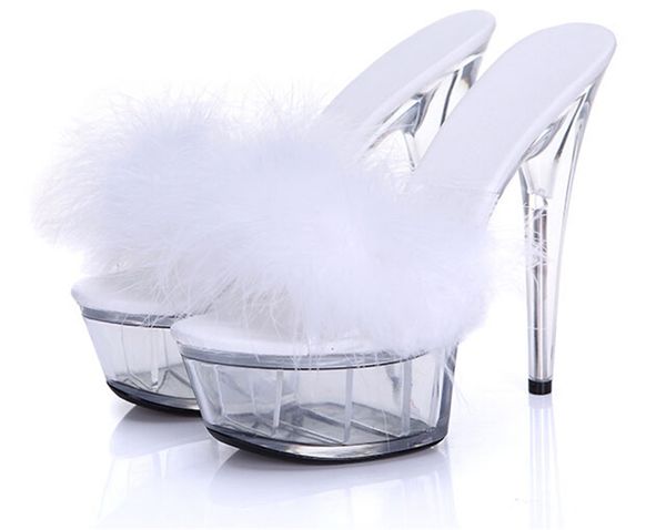 

summer super high-heeled shoes high thin heel waterproof platform women shoes transparent crystal shoes t200618, Black