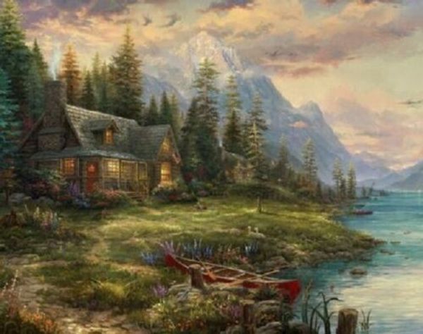 

thomas kinkade a fathers perfect day home decor handcrafts /hd print oil painting on canvas wall art canvas pictures 200121