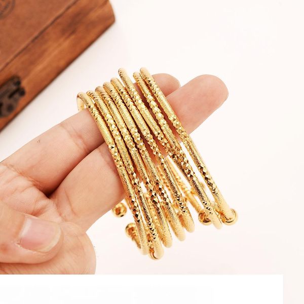 

can open fashion dubai bangle jewelry solid fine yellow gold filled dubai bracelet for girl student daughter africa arab items, Black