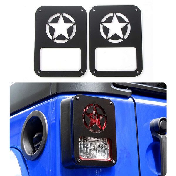 

dhbh-tail light cover taillight covers protector for 2007-2017 wrangler wrangler jk & unlimited rubicon, five star black