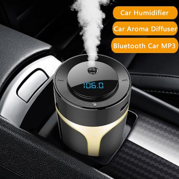 

car air humidifier portable bluetooth handsusb mp3 player air freshener car charger aroma essential oil diffuser purifier