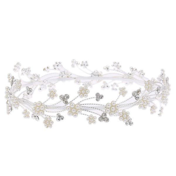 

exquisite bridal pearl wedding headwear rhinestone bridal jewelry accessories, Golden;white