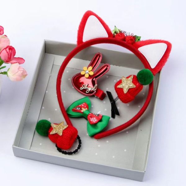 

2020 new creative children's christmas tiara trend personality glasses frame hairpin apron headband set wholesale, Slivery;white