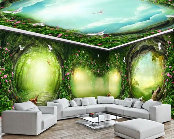 

custom p 3d wallpaper fantasy fairytale forest whole house tv sofa background wall painting hd digital printing moisture wall paper