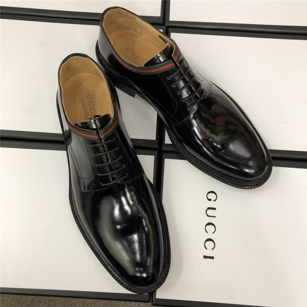 

italy latest men's leather shoes men's business dress classic flat flat casual shoes men's design shoes luxury fashion casual, Black