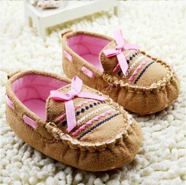 

toddler baby girl bow crib shoes newborn prewalker non-slip soft sole shoes 0-18m