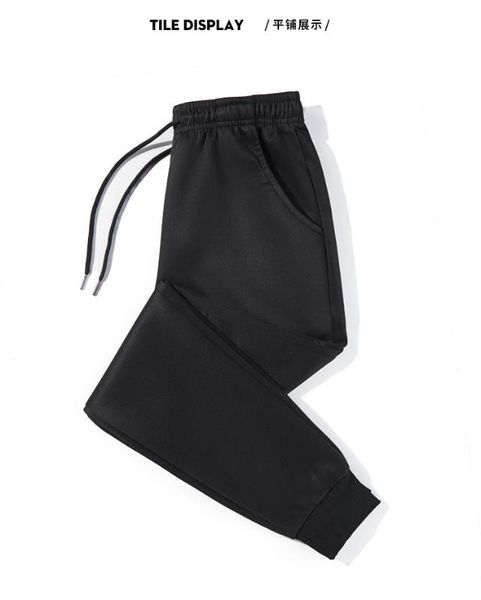 

new men's casual pants ankle-length elastic jogger sports fitness clothing sweatpants men spring long pants male, Black