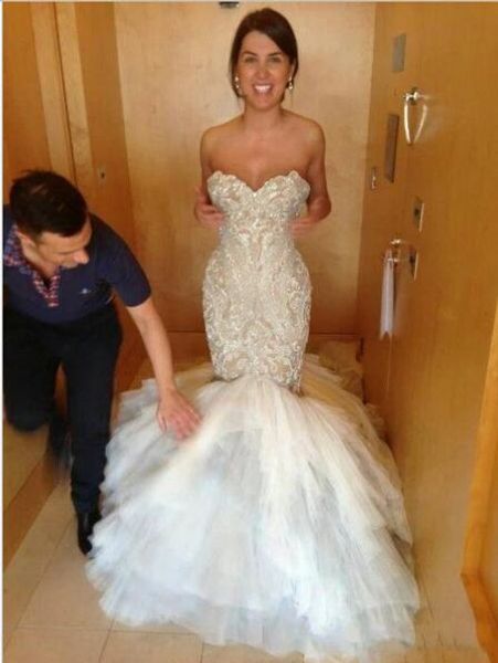 

wholesale latest beaded slim brial wedding gowns africa crochet pattern wedding dress bridal gown mermaid for women, White