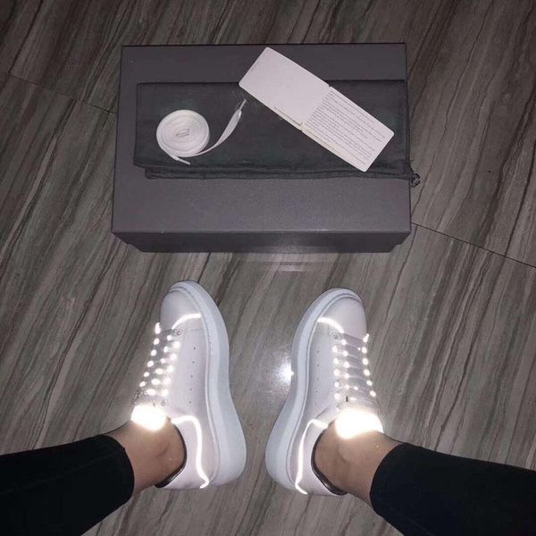 

r l casual fitness shoes leather mens women fashion white leather fluorescence shoes flat casual shoes daily jogging, Black