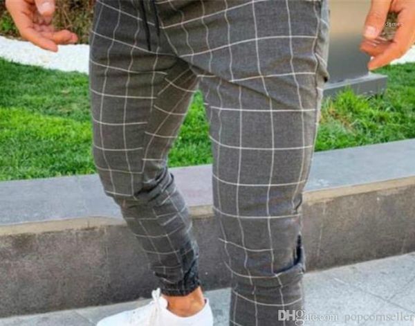 

style stretch pants mens clothing mens designer plaid pants fashion natural color panelled printed pants casual street, Black