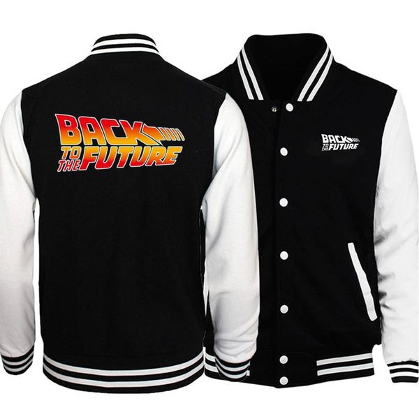 

back to the future movie vintage baseball jackets men 2020 winter fashion hoodies men plus size fitness casual zipper streetwear, Black;brown