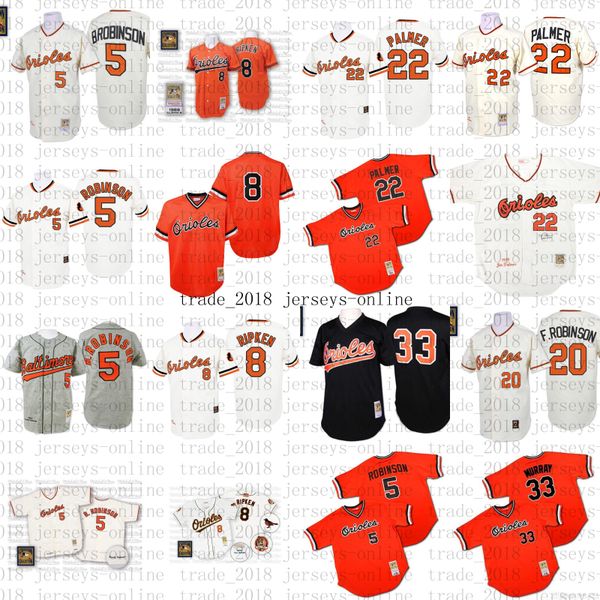 

men's mitchell and ness baltimores #22 jim palmer orioles 5 brooks robinson 8 cal ripken 33 eddie murray throwback jersey, Blue;black