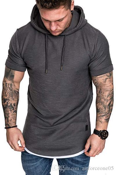 

fashion designer hooded mens tshirts sports solid short sleeved homme summer mens clothing, White;black
