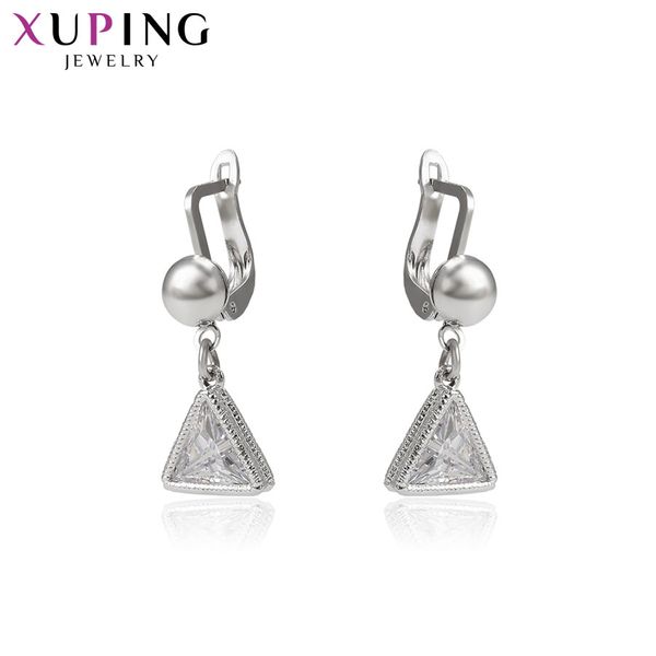 

xuping fashion luxury charm fit temperament ladies long earrings jewelry with synthetic cz for women family gifts s138.1-97842, Silver