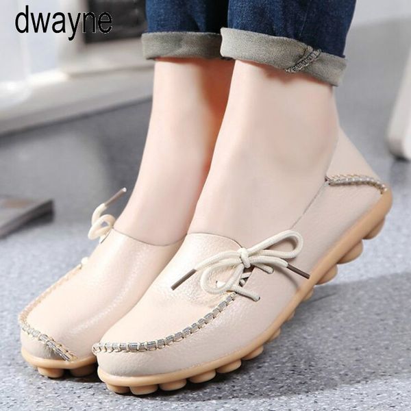 

women real leather shoes moccasins mother loafers soft leisure flats female driving casual footwear size, Black