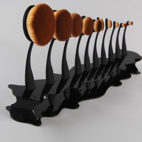 

maange acrylic makeup cosmetic organizer display stand for 10pcs toothbrush foundation brush makeup brush holder 0124