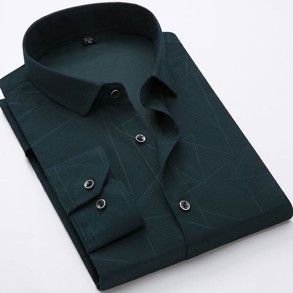 

с длинным рукавом тонкий мужчины платье рубашка печать сплошной цвет рубашка мужская марка бизнес мужчины повседневная плюс szie 4xl, White;black