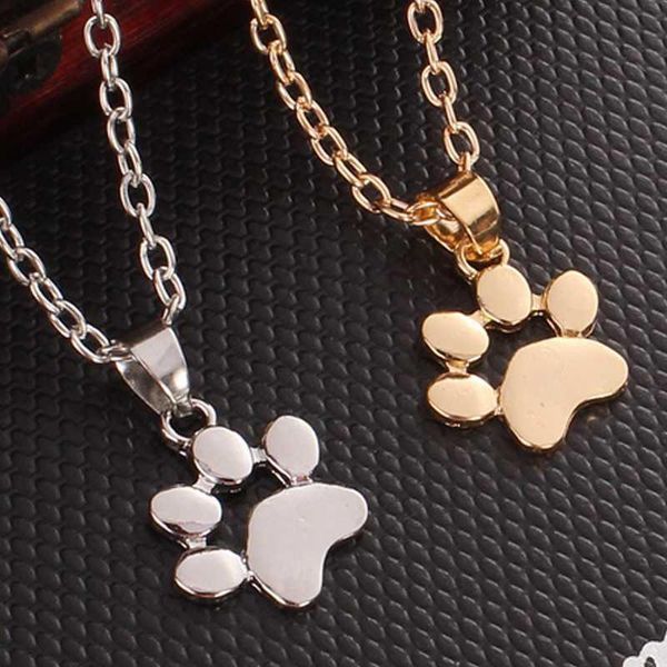 

2019 new jewelry dog claw necklace cute animal dog claw pendant necklace chain chain, Silver