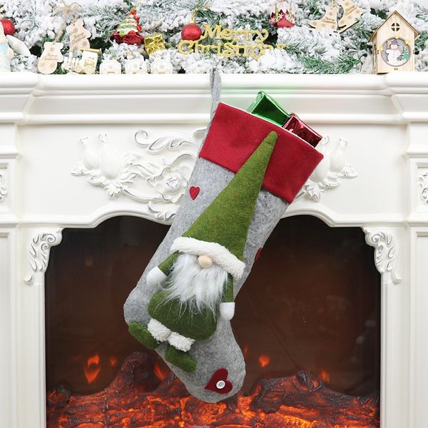

christmas stockings holders with 3d gnome doll decor xmas hanging pendant fireplace ornaments holiday season decorations