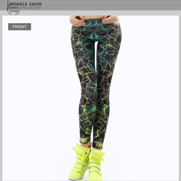 

мода новые женщин гетры printed цвет ray 3d флуоресценция женский легинсы женская pant брюки для женщин, Black