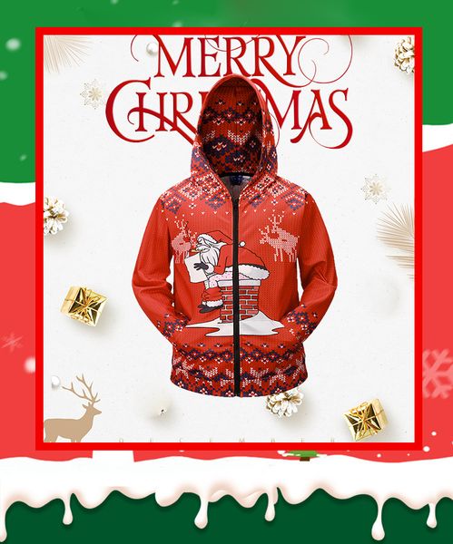 

19fw designer men's christmas hoodies fashion men's 2019 christmas jumper santa claus printed new arrival sweatshirt for male size, Black