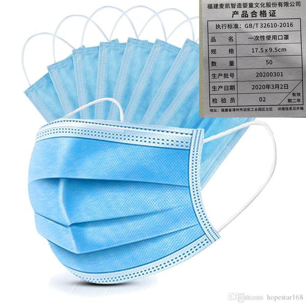 

in stock 100pcs face masks disposable 3 layers dustproof mask facial protective cover masks set anti-dust mask orignal mask in bulk