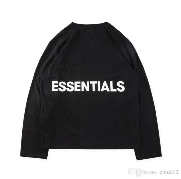 

мужчины топы высокое качество 18ss противотуманные основы свободного одежда мода футболки длинный короткий рукав футболка, White;black