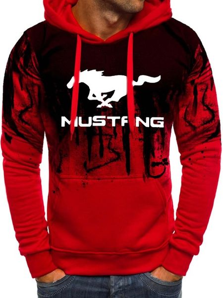 

hoodies men mustang car print sweatshirt spring autumn gradient men hoodie hip hop harajuku casual hoody tracksui fs