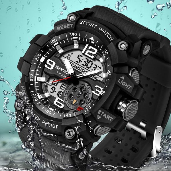 

sports men's watches quartz watch men waterproof s wristwatches for man relogio masculino 2019, Slivery;brown