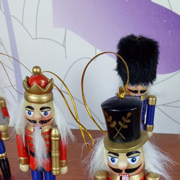 

usefulmerry christmas tree hanging pendant decoration 6pcs wooden nutcracker soldier handcraft walnut toy home decoration gift