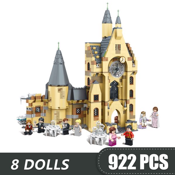 

922pcs new building blocks brick kits compatible legoe clock tower magic castle toys for boys children diy