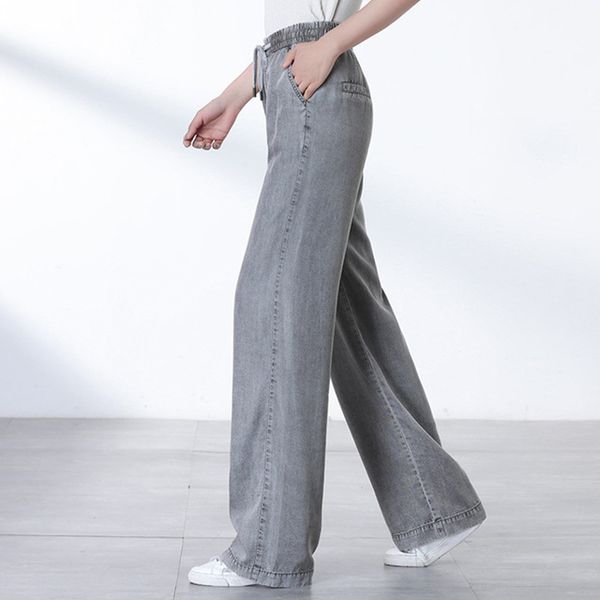 

high waist women jeans pants vintage wide leg jeans full-length loose pants for women straight trousers, Blue