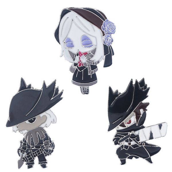 

игра bloodborne рисунок косплей броши значок булавка брелок кулон эмаль аксессуары ювелирные изделия цинковый сплав металлические материалы, Gray