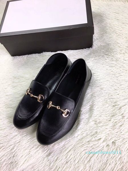 

luxury leather loafers muller designer shoes mens shoes with buckle fashion men women princetown ladies casual mules flats 34-40, Black