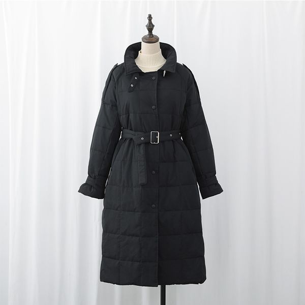 

women long down jacket white duck down jackets winter warm coats and parkas female outwear, Black