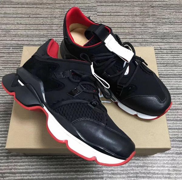 

36-46 men women sneaker classics red casual shoes men's lace up flat sole leather new shoes women's low box bag, Black