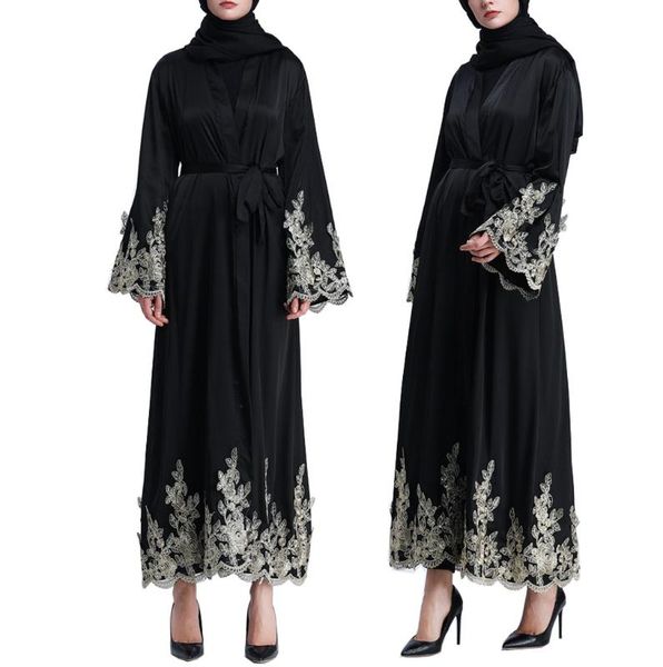 

dubai dress abaya jalabiya islamic women clothing muslim women islamic golden silk embroidery long coat middle east long robe, Red